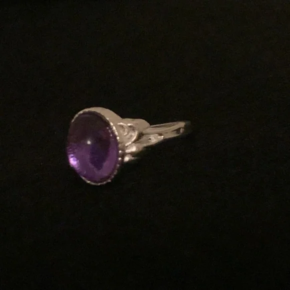 Gorgeous Beautiful Purple Gemstone Moonstone Gypsy Hippy Bohemian silver ring - Picture 5 of 6